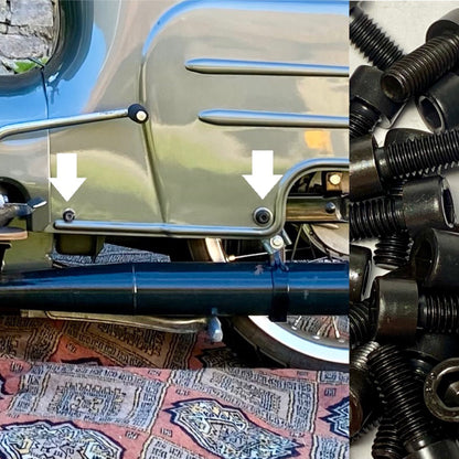 Brüniertes Schraubenset Schwalbe Panzer und Fußraste