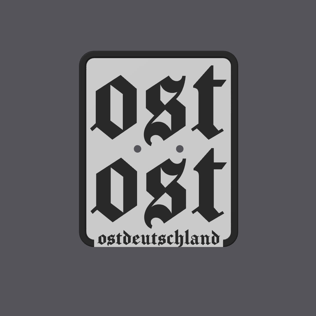 OSTDEUTSCHLAND Slap on Kennzeichen Weiss/Schwarz