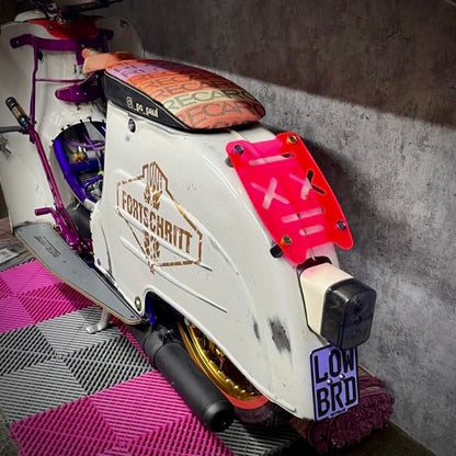 Gepäckträger Schwalbe KR51 Star Vogelserie Acrylglas Fluoreszierend Rot