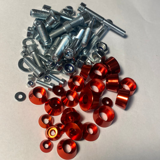 Verzinktes Schraubenset "Fame Schwalbe" Rot Tuning Elox Simson Schwalbe