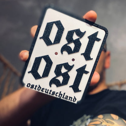OSTDEUTSCHLAND Slap on Kennzeichen Weiss/Schwarz