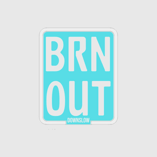 BRN OUT Slap on Kennzeichen Hellblau/Weiss
