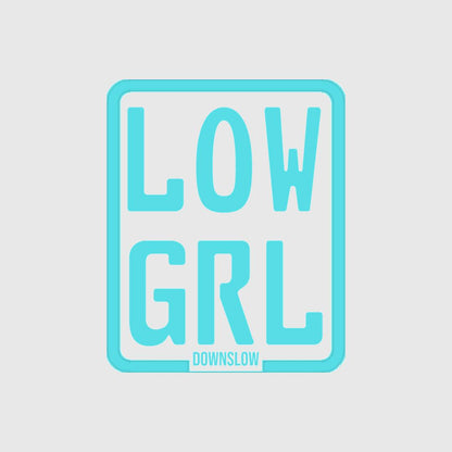 LOW GRL Slap on Kennzeichen Weiss/Hellblau