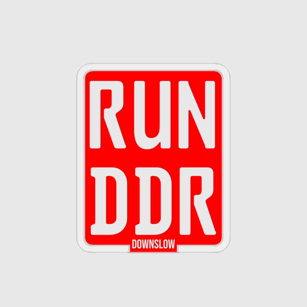 RUN DDR Slap on Kennzeichen Rot/Weiss