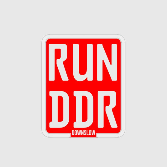 RUN DDR Slap on Kennzeichen Rot/Weiss