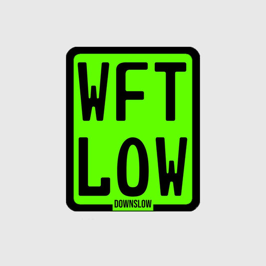 WTF LOW Slap on Kennzeichen Acid Green/Schwarz