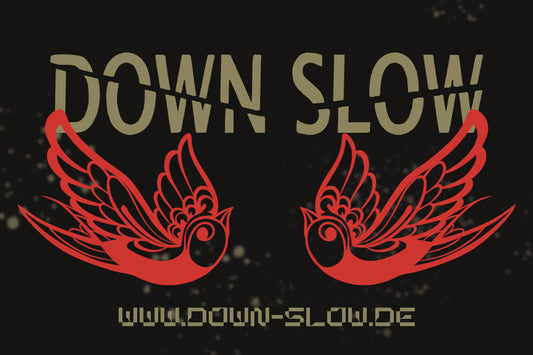 DOWN SLOW Flagge two birds