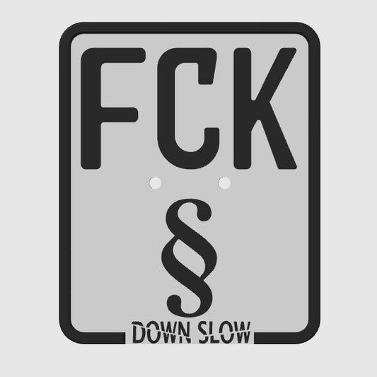FCK § Slap on Kennzeichen Weiss/Schwarz