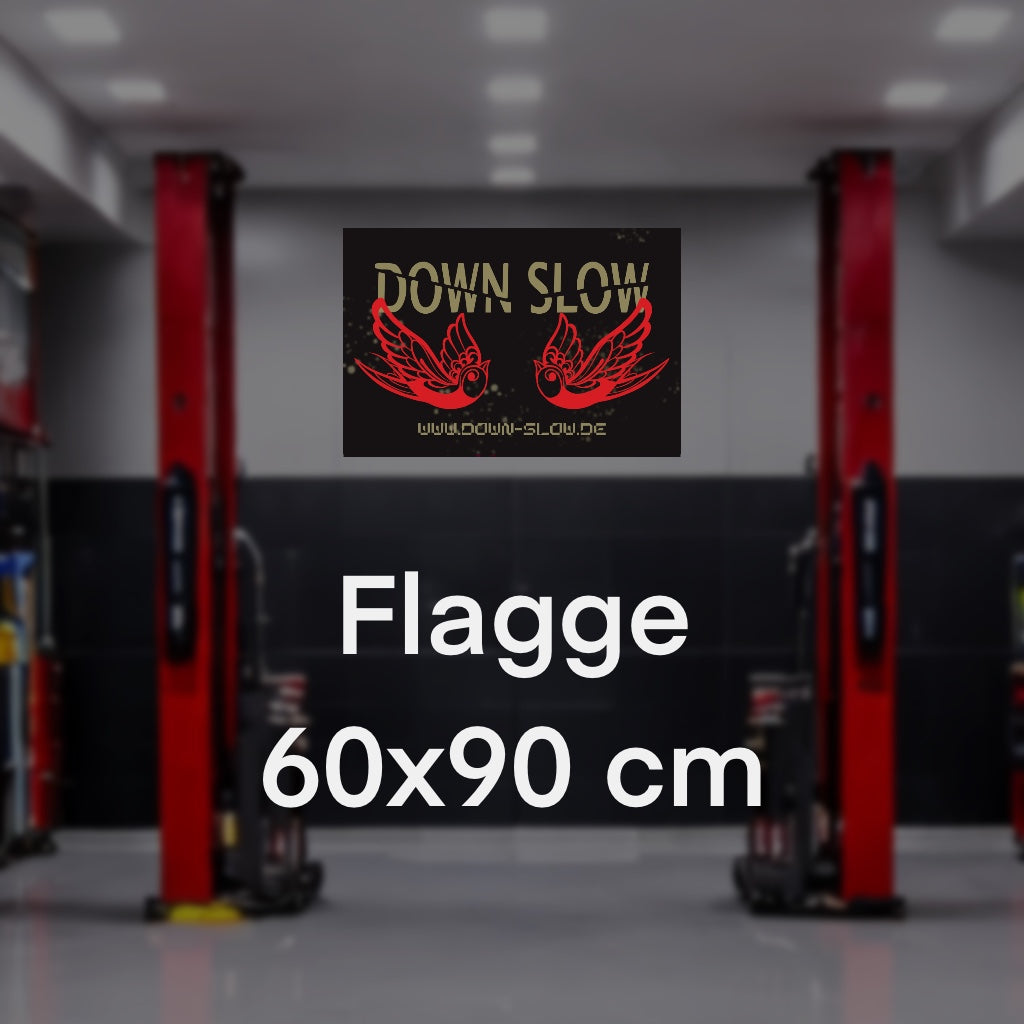 DOWN SLOW Flagge two birds