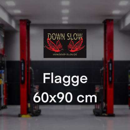 DOWN SLOW Flagge two birds